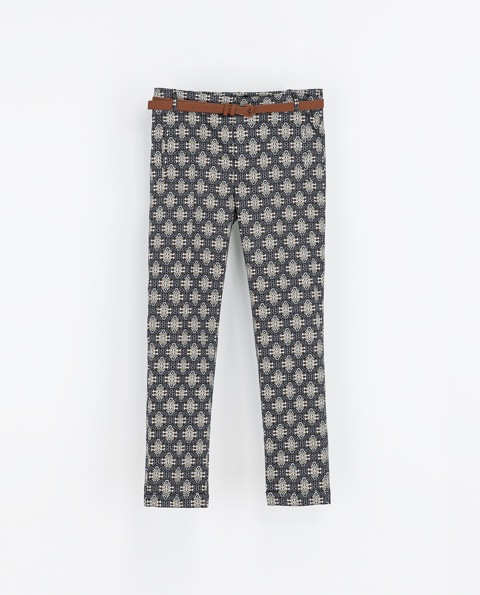 geo print trousers zara